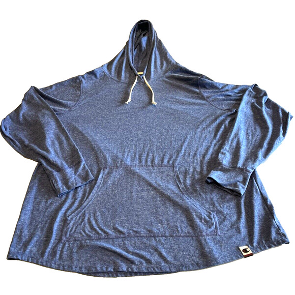 Champion Womens Pullover Hoodie Size 2XL Thumb Hole Heather Blue Logos - Picture 6 of 9